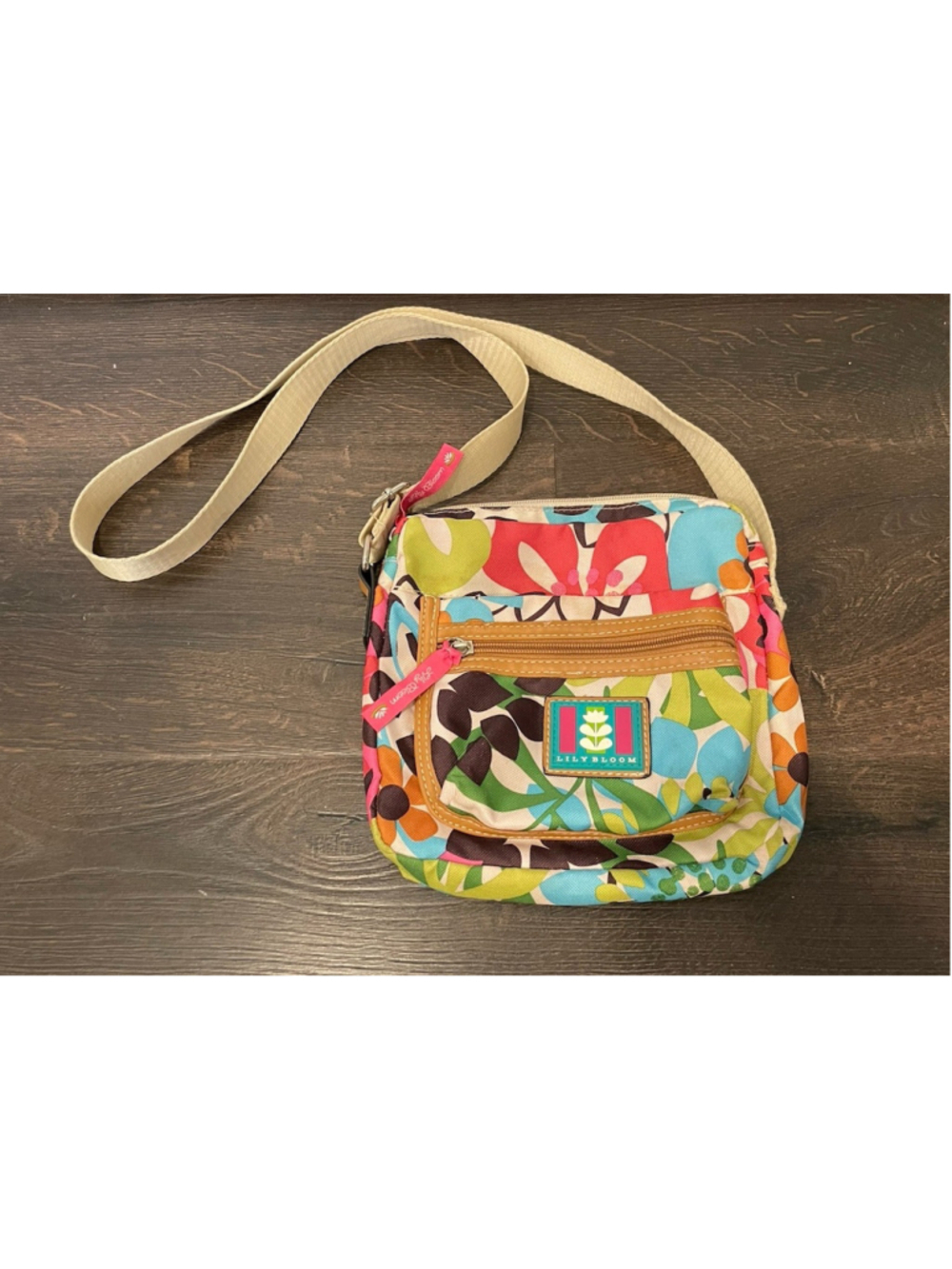 Lily Bloom Adjustable Floral Crossbody Bag Multi-Color Shoulder Purse